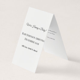 Custom Baby Reveal Kaart Visitekaartje