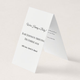 Custom Baby Reveal Kaart Visitekaartje