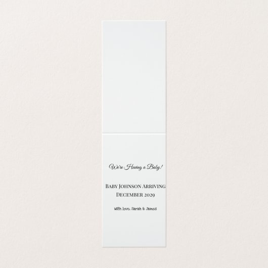 Custom Baby Reveal Kaart Visitekaartje (Buitenkant ongevouwen)