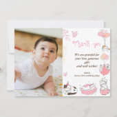 Custom Baby shower Foto met katten Bedankkaart (Voorkant)