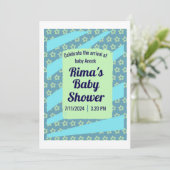 Custom Baby shower Invitation Kaart voor Rima (Staand voorkant)
