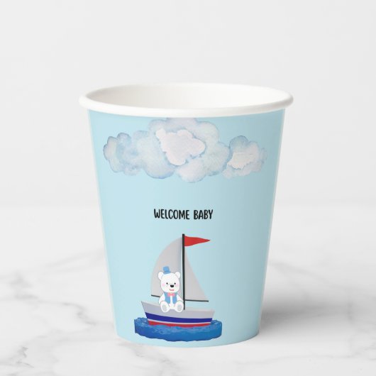 Custom Baby Shower Paper Cups Papieren Bekers (Voorkant)