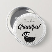 Custom Baby Shower Party I'm the Grandpa Button (Voorkant /achterkant)