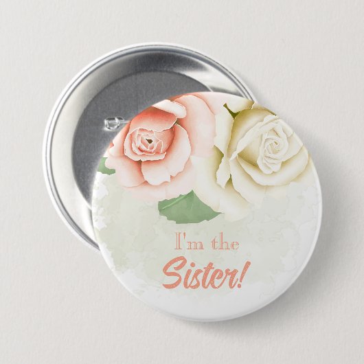Custom Baby Shower Party I'm the Sister Button (Voorkant /achterkant)