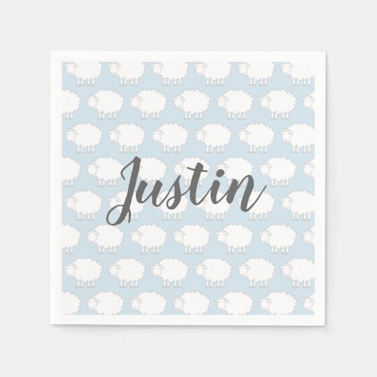 Custom baby shower party servetten met leuke schap (Voorkant)