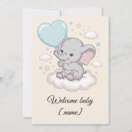 Custom Baby shower Wenskaart Schattigee olifant Kaart