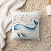 Custom Baby Whale Pillow Boho Floral Design - Kussen (Deken)