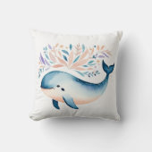 Custom Baby Whale Pillow Boho Floral Design - Kussen (Voorkant)