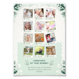 Custom Baby's 1st Year Journey Fotocollage Foto Afdruk