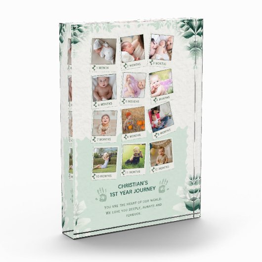 Custom Baby's 1st Year Journey Fotocollage Fotoblokken (Links)