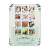 Custom Baby's 1st Year Journey Fotocollage Magneet (Verticaal)