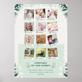 Custom Baby's 1st Year Journey Fotocollage Poster