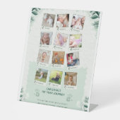 Custom Baby's 1st Year Journey Fotocollage Reclamebord Met Voetstuk (Voorkant)