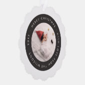 Custom Baby's eerste kerst fotokaart Ornament Kaart (Rechts)