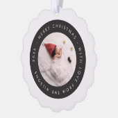 Custom Baby's eerste kerst fotokaart Ornament Kaart (Links)