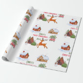 Custom Baby's eerste kerst huisdier Cadeaupapier (Uitgerold)