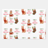 Custom Baby's eerste kerst huisdier Inpakpapier Vel (Voorkant 2)