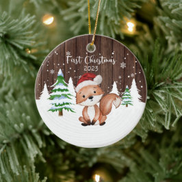 Custom Baby's eerste kerst vos tweezijdig Keramisch Ornament