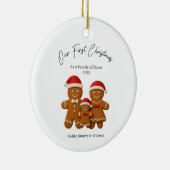 Custom Baby's Eerste Kerstballen, Custom Keeps Keramisch Ornament (Rechts)