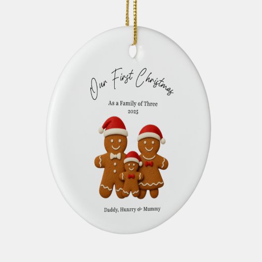 Custom Baby's Eerste Kerstballen, Custom Keeps Keramisch Ornament (Rechts)