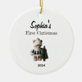 Custom Baby's eerste kerstballen Keramisch Ornament (Voorkant)