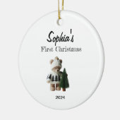 Custom Baby's eerste kerstballen Keramisch Ornament (Links)