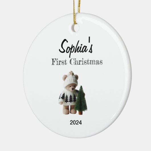 Custom Baby's eerste kerstballen Keramisch Ornament (Links)