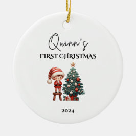 Custom Baby's eerste kerstballen Keramisch Ornament