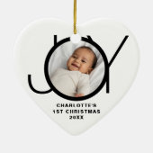 Custom Baby's Eerste Kerstfoto Wit Keramisch Ornament (Achterkant)
