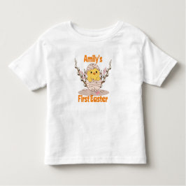 Custom Baby's eerste paasweefsel - Chick in Egg Kinder Shirts