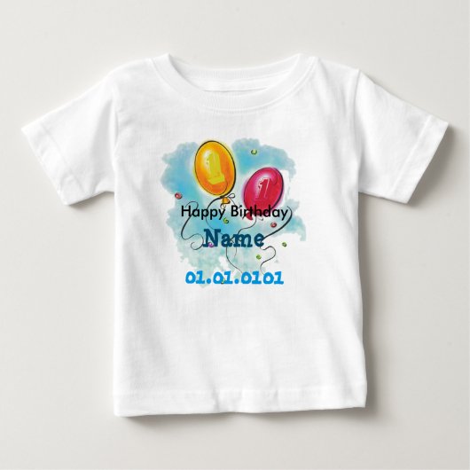 Custom Baby's First Birthday T-shirt (Voorkant)