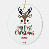 Custom Babys First Christmas Bauble, Baby 2025 Keramisch Ornament (Links)