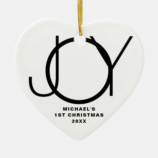 Custom Baby's First Christmas Photo Keramisch Ornament (Voorkant)