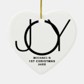 Custom Baby's First Christmas Photo Keramisch Ornament (Achterkant)