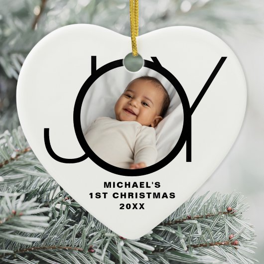 Custom Baby's First Christmas Photo Keramisch Ornament