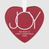 Custom Baby's First Christmas Photo Red Heart Ornament (voorkant)