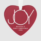 Custom Baby's First Christmas Photo Red Heart Ornament (achterkant)