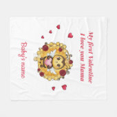 Custom baby's first valentine  fleece deken (Voorkant (Horizontaal))