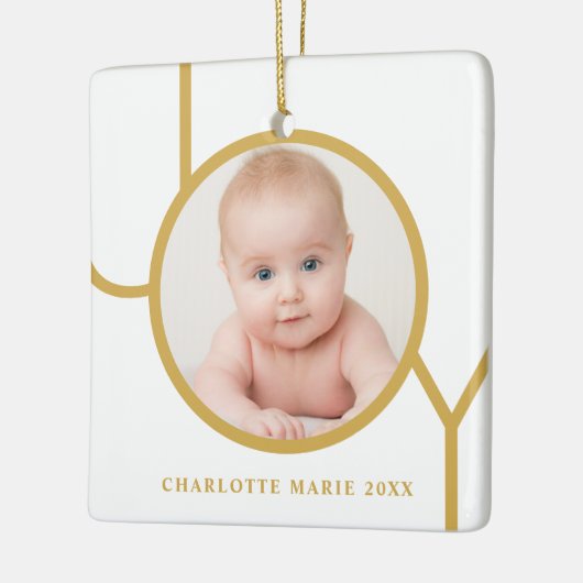 Custom Baby's Photo Christmas Holidays Keramisch Ornament (Links)