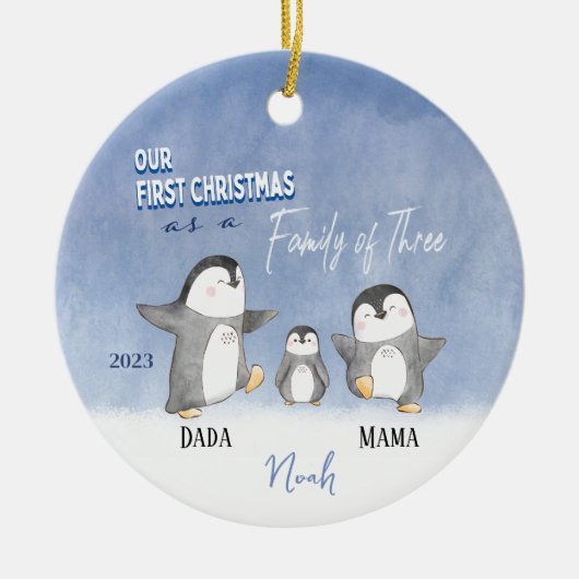 Custom Baby's Schattigee eerste kerst Ornament (Voorkant)