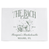 Custom Bach Club Bachelorette Retro Cocktail Zwart Groot Cadeauzakje (Voorkant)