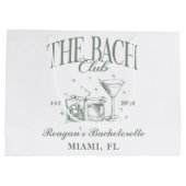 Custom Bach Club Bachelorette Retro Cocktail Zwart Groot Cadeauzakje (Achterkant)