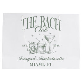 Custom Bach Club Bachelorette Retro Cocktail Zwart Groot Cadeauzakje