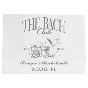 Custom Bach Club Bachelorette Retro Cocktail Zwart Groot Cadeauzakje