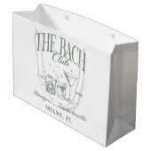 Custom Bach Club Bachelorette Retro Cocktail Zwart Groot Cadeauzakje (Achterkant Gekanteld)