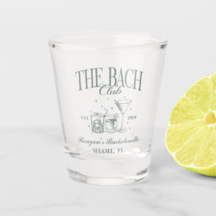 Custom Bach Club Bachelorette Retro Cocktail Zwart Shot Glas