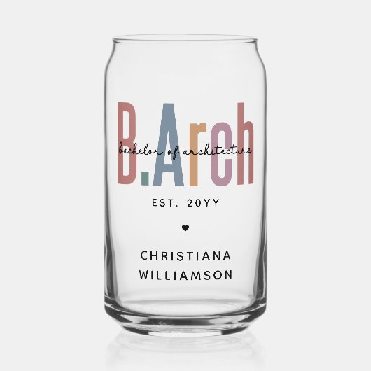 Custom Bachelor of Architecture Afstuderen Blikvorm Glas (Voorkant)