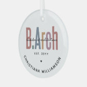 Custom Bachelor of Architecture Afstuderen Glas Ornament (Voorkant links)