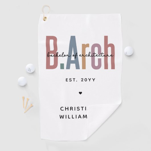 Custom Bachelor of Architecture Afstuderen Golfhanddoek (Insitu)