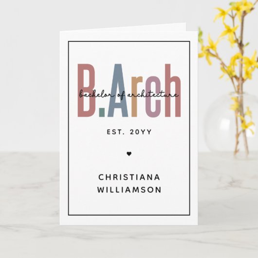 Custom Bachelor of Architecture Afstuderen Kaart (Gele Bloem)